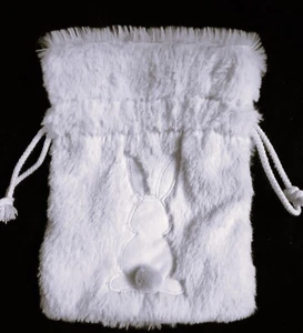 NWT Girl's Pink/Gray Faux fur Easter Purse-Drawstring Closure, Bunny Applique - Picture 1 of 7
