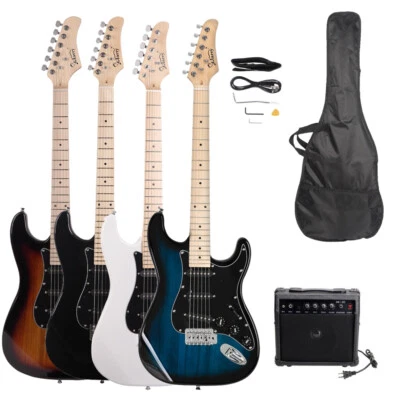 Glarry Electric Guitar Maple Fingerboard Full Size with 20W Amp Bag Strap Kit UK - Image 1 of 4