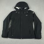 Hollister Jacket Womens Size Small Black All Weather Hoodie Full Zip Coat Ladies