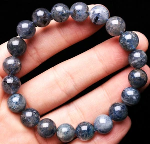 10.2mm Natural Beautiful Blue Strawberry Quartz Crystal Beads Bracelet - Picture 1 of 6