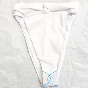 NEW ASOS DESIGN MIX & MATCH WHITE KNOT FRONT HIGH LEG BIKINI BOTTOM SIZE 4 - Picture 1 of 6