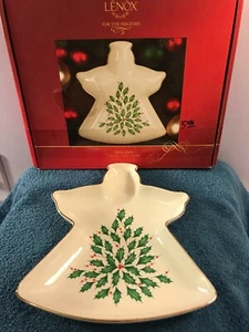 Lenox Holiday Angel Shaped Candy Dish MAX5368 - Picture 1 of 8