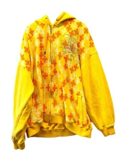 Vintage Pelle Pelle AOP Hoodie Graffiti Y2K Hip Hop Jacket 3XL-4XL Full Zip - Picture 1 of 9