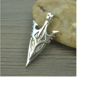 ARROWHEAD ARROW NORDIC SPEAR WEAPON pendant 26" Sterling Silver 925 necklace Men - Picture 1 of 7