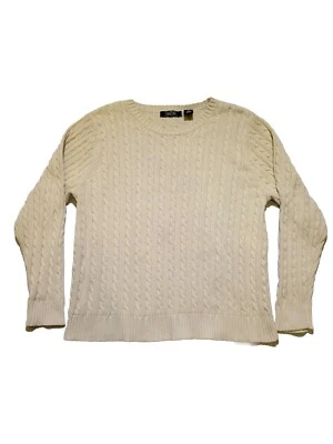 Crystal Kobe Sweater Women's 2XL Cable Knit Cotton Cream  Heavyweight - Image 1 of 4