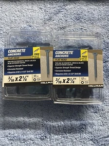Hillman 3/16" X 2-1/4" Phillips Flat Head Concrete (2packs)24screws Free Bits - Picture 1 of 2