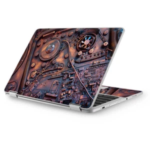 Skins for Asus Chromebook 12.5 vinyl wrap - Steampunk Metal Panel Vault Fan Gear - Picture 1 of 2