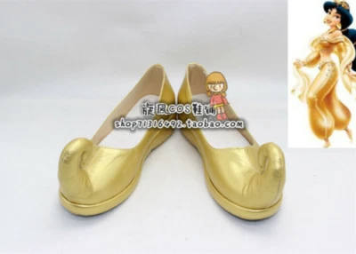 Moda nueva!! Zapatos con disfraces Aladdin Princesa Jazmín Dorado / Foto 1 de 4