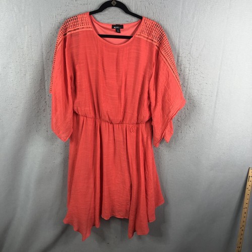 Abito Alyx donna 16 maglia arancione casual artistico maniche a rete spiaggia drappeggiato