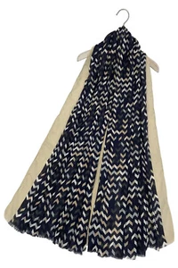 Women Chevron Print Frayed Scarf Ladies Soft Large Stole Shawl Wrap Up 7307 - Picture 1 of 11