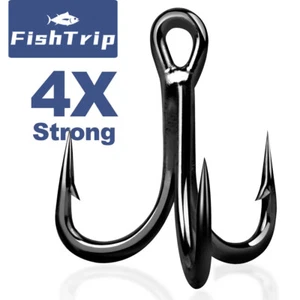 FishTrip 4x starke Drillinge hochfeste Ersatzhaken Angelhaken - Bild 1 von 20