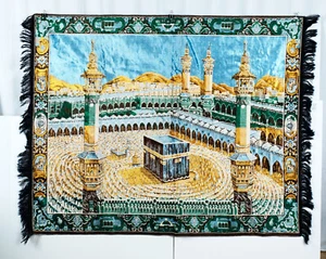 Arazzo/tappeto da parete Mecca finemente lavorato 6' x 4' + frange - Foto 1 di 5