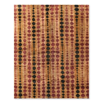 Alfombra de área de pila gruesa 100 % yute anudada a mano 7'11" x 9'11" tostada moderna 8 x 10 pies Foto 1 de 4