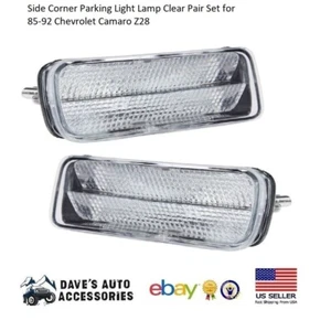 Side Corner Parking Light Lamp Clear Pair Set for 85-92 Chevrolet Camaro Z28 - Picture 1 of 4
