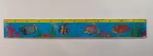 Regla vintage de 12" para peces de acuario lenticular parpadeante - Taiwán - Nuevo de lote antiguo - Imagen 1 de 1