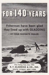 1956 B F Gladding: 140 Years, Fishermen Vintage Print Ad - Picture 1 of 1