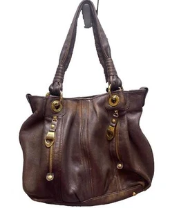 B MAKOWSKY Purse Slouchy Shabby Leather Hobo Shoulder Bag Handbag Tote Cheetah - Picture 1 of 17