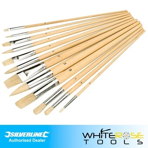 Silverline Artists Paint Brush Set 12pc Mixed Tips Art Craft Painting 282606 - Picture 1 of 2