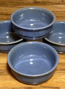 JUEGO DE 4 - TAZONES DE CEREAL DE GRES MOTEADO DANSK NIELSTONE AZUL - 6" - JAPÓN - Imagen 1 de 5