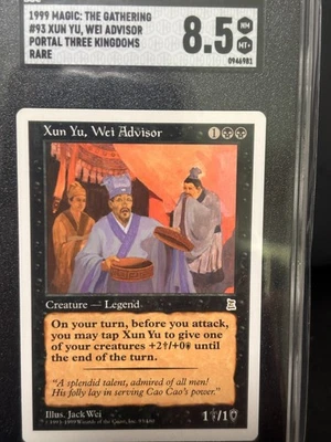 Portal Three Kingdoms Xun YU, Wei Advisor rare SGC 8.5 Magic MTG P3K #93 - Image 1 of 2