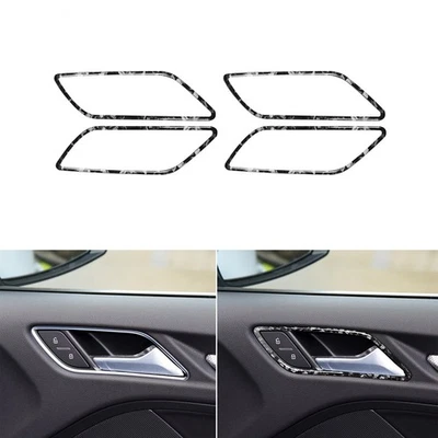 4Pcs Forged Carbon Fiber Interior Door Handle Cover Trim For Audi A3 8V 2013-19 - Image 1 of 4