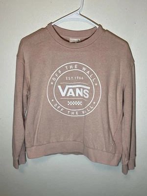 Suéter Vans Pequeño Para Mujer Rosa Fuera de la Pared Recortado Cuello Redondo Pullover Informal XS Foto 1 de 3