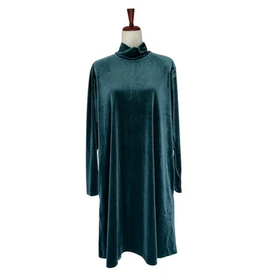 Vestido Lands End para mujer 2X talla 20W -22W cuello falso terciopelo cuello alto funda midi Foto 1 de 4