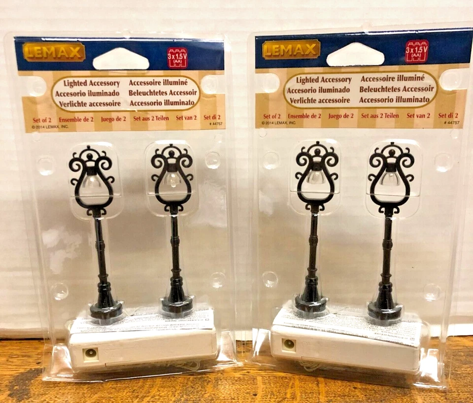 Farola parisina LEMAX #44757 2 paquetes (4) iluminada 4,5 V - NUEVA Foto 1 de 1