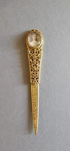 Vintage Florenza Lady’s Portrait Letter Opener, Victorian Gold/Brass Tone metal - Bild 1 von 5