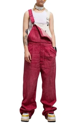 R13 Double Bib Damon Damen Overall M Vintage Rosa Verblichen Übergröße Denim UVP - Bild 1 von 4