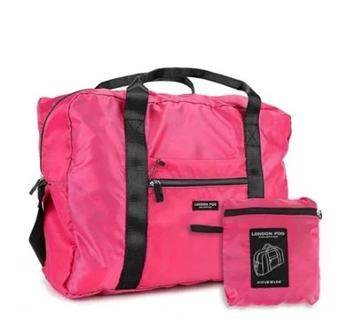 London Fog Nylon Foldable Duffle Bag, Raspberry RASPBERRY NWT $78 - Image 1 of 4