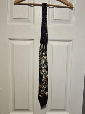 Corbata de seda para hombre especies en peligro de extinción talla única años 80 90 vintage Foto 1 de 3