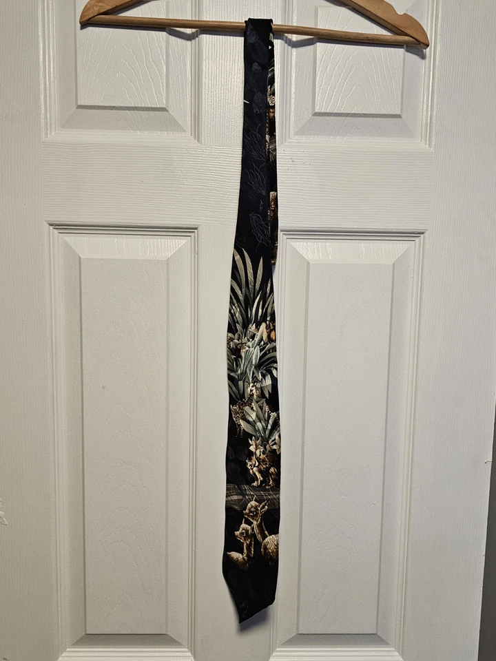 Corbata de seda para hombre especies en peligro de extinción talla única años 80 90 vintage Foto 1 de 3