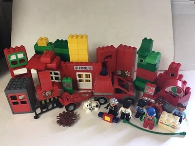 Vtg Duplo Lego Building Set mixed Lot, Fire building  - image 1 of 3