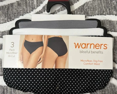 Warners® Blissful Benefits Dig-Free Comfort Waist Lace Microfib Hipster Size S - Image 1 of 2