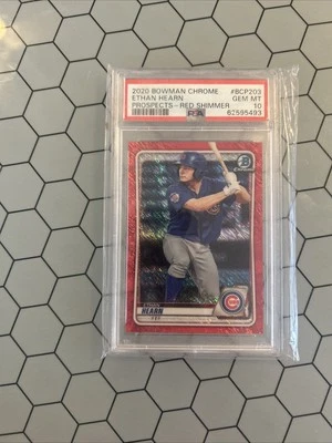 2020 Bowman Chrome - Prospects Ethan Hearn Red Shimmer /10 PSA 10 - Image 1 of 2