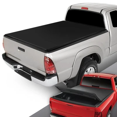 Cubierta Tonneau plegable triple plegable techo blando platón 5 ft para Toyota Tacoma 2005-2015 Foto 1 de 4
