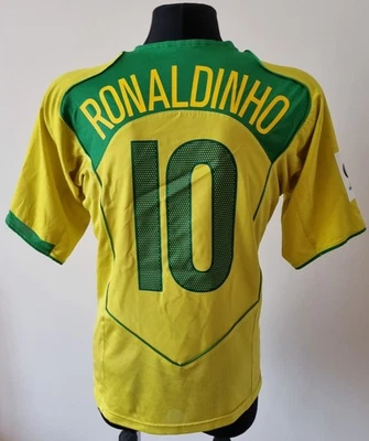 Brazil 2004 - 2006 Home football Nike shirt #10 Ronaldinho size Large Adult  - Image 1 of 4