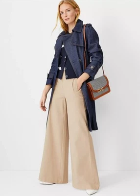 PANTALONES PALAZZO MARINERO SARGA ANN TAYLOR NUEVOS CON ETIQUETAS TALLA 14 Foto 1 de 4