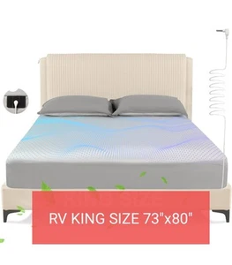 Earth Grounding Fitted Sheet RV King Size 73"x80" 90% Cotton 10% Silver Grey - Picture 1 of 7