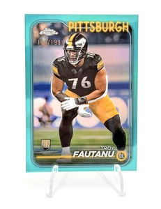 2024 Topps Cromo - Troy Fautanu - Aqua Refractor/199 RC - Pittsburgh Steelers - Imagen 1 de 2