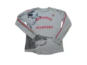 Ringspun Allstars Rare Tony 2 Fingers Long Sleeve Tee Grey & Red Size Medium - Picture 1 of 9