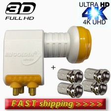QUAD LNB 0.1dB, ULTRA HD, 3D, 4K UNIVERSAL FREESAT, SKY, POLSAT + 4 F-CONNECTORS