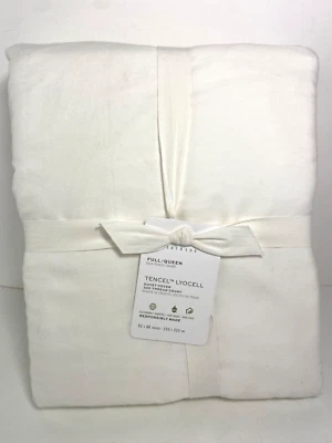 Pottery Barn Tencel Lyocell White Full / Queen Duvet Cover NWT