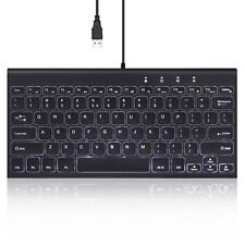 Perixx PERIBOARD-429 Wired Mini Backlit Keyboard Multimedia Keys Scissor Keys