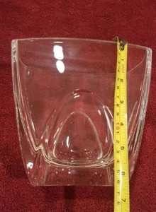 ORRFORS SVEZIA EDVIN OHRSTROM STUDIO MODERNO GRANDE VASO CRISTALLO PESANTE COME NUOVO 7"-7" - Foto 1 di 5