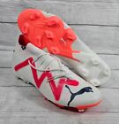 Puma Future Ultimate FG/AG White Pink Soccer Cleats 107355-01 Men's Size 13