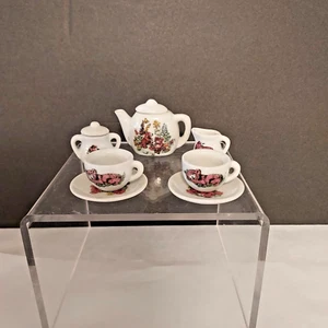 Set da tè in miniatura orso giocattolo porcellana bambino vintage 9 pezzi - Foto 1 di 5
