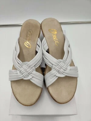 Tacón de cuña Onex Bethany blanco para mujer talla 10 M Foto 1 de 4