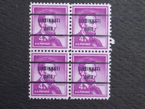 (1) MNH BLOCK OF (4) PREC. stamps-4 C LINCOLN-W/A CINCINNATI, OHIO PC-A3 - Picture 1 of 2